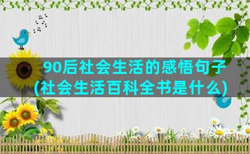 90后社会生活的感悟句子(社会生活百科全书是什么)