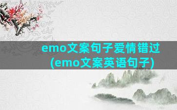 emo文案句子爱情错过(emo文案英语句子)