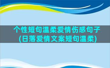 个性短句温柔爱情伤感句子(日落爱情文案短句温柔)