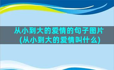 从小到大的爱情的句子图片(从小到大的爱情叫什么)