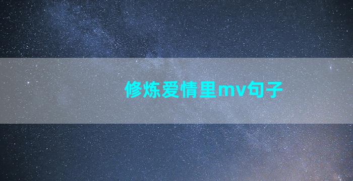 修炼爱情里mv句子