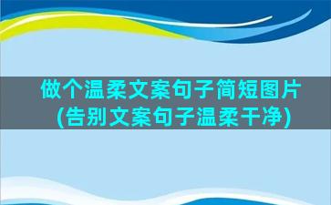 做个温柔文案句子简短图片(告别文案句子温柔干净)