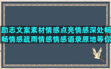 励志文案素材情感点亮情感深处畅畅情感疏雨情感情感语录原地等你(励志口播文案素材)