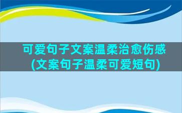 可爱句子文案温柔治愈伤感(文案句子温柔可爱短句)