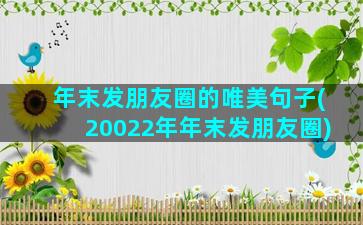 年末发朋友圈的唯美句子(20022年年末发朋友圈)