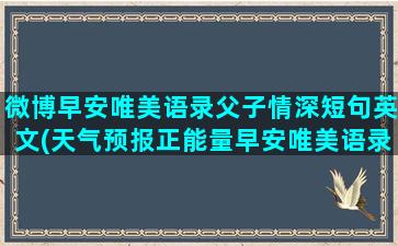 微博早安唯美语录父子情深短句英文(天气预报正能量早安唯美语录)