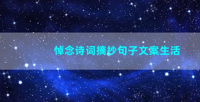 悼念诗词摘抄句子文案生活