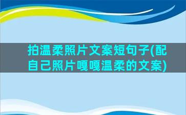 拍温柔照片文案短句子(配自己照片嘎嘎温柔的文案)