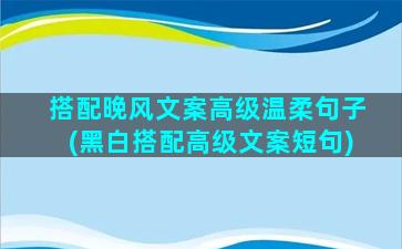 搭配晚风文案高级温柔句子(黑白搭配高级文案短句)