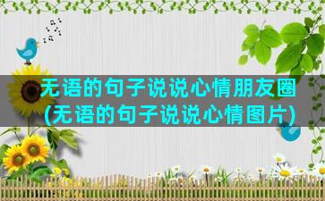 无语的句子说说心情朋友圈(无语的句子说说心情图片)