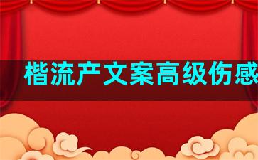 楷流产文案高级伤感语录