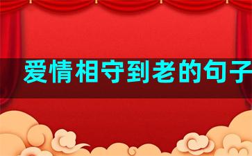 爱情相守到老的句子简短