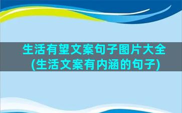 生活有望文案句子图片大全(生活文案有内涵的句子)