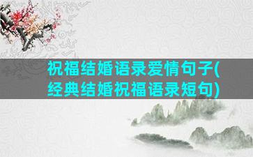 祝福结婚语录爱情句子(经典结婚祝福语录短句)