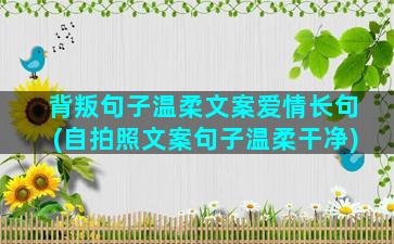 背叛句子温柔文案爱情长句(自拍照文案句子温柔干净)