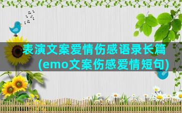 表演文案爱情伤感语录长篇(emo文案伤感爱情短句)